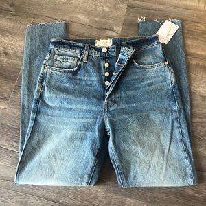 Free People high waisted button fly